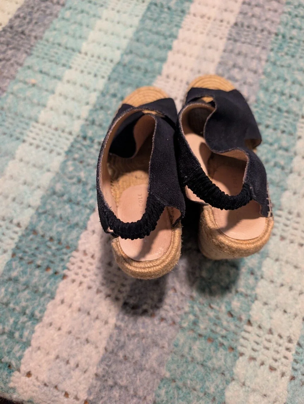 Kenneth Cole NY Black Espadrille Wedges ON A Size 8